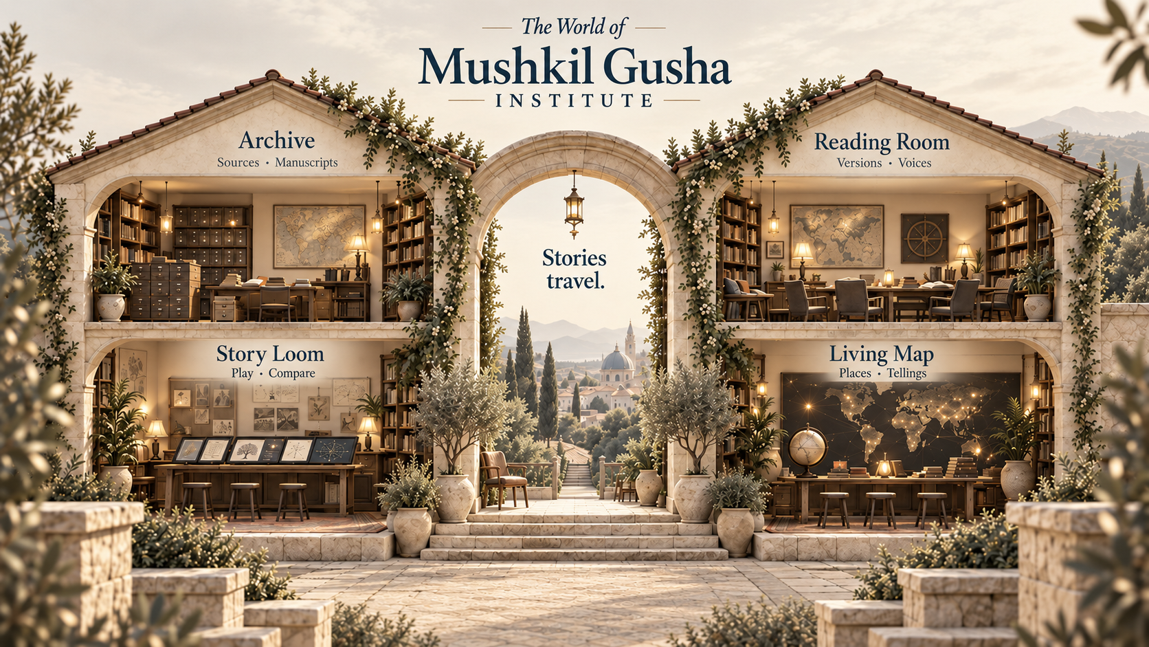 The public rooms of the Mushkil Gusha Institute